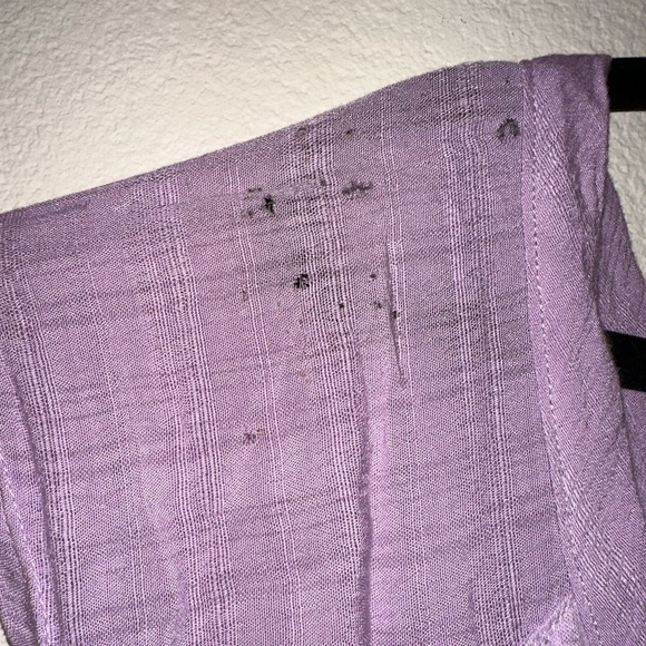 NWT free people purple linen blend asymmetrical hem blouse L boho contemporary - Picture 7 of 15